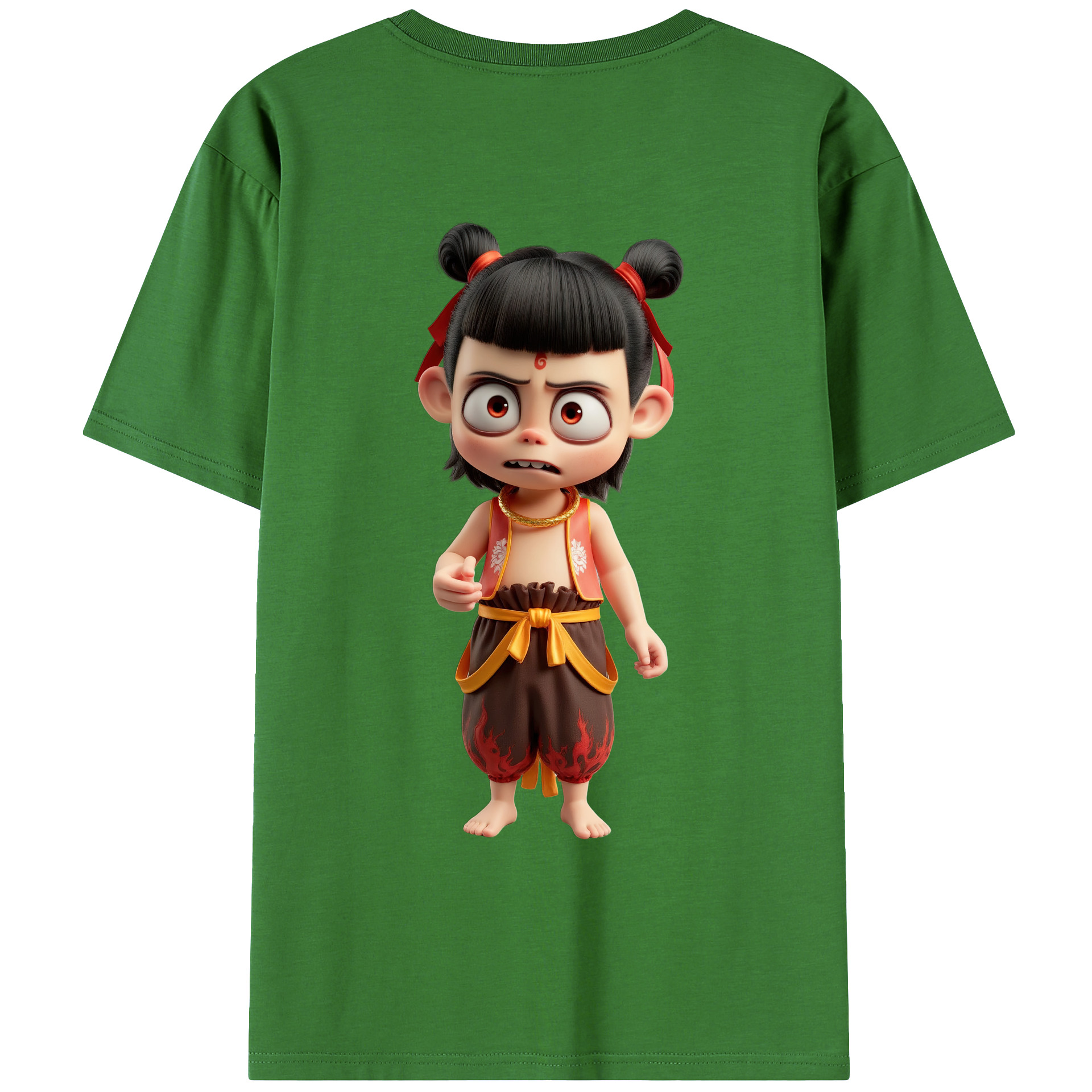 （画像用） Ne Zha 2 ナタ 魔童の大暴れ レディース半袖Tシャツ(バックプリント)